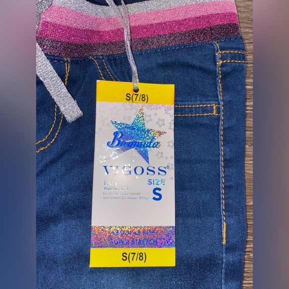 Girls Vigoss Super Stretch Bermuda Shorts Knit Waistband Blue (2JEANSFOR 1 Deal) - Picture 8 of 17